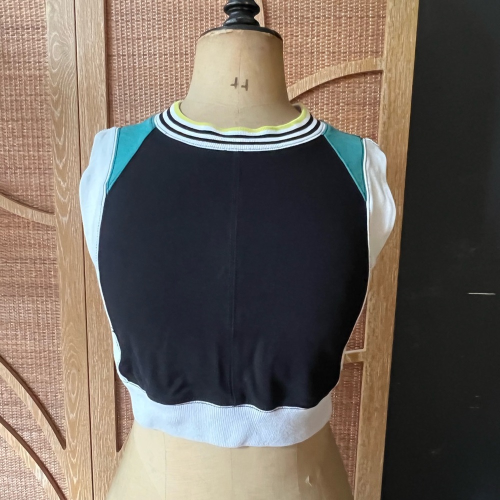 Anthropologie Daily Practice Black and Teal Sleeveless Tank Top